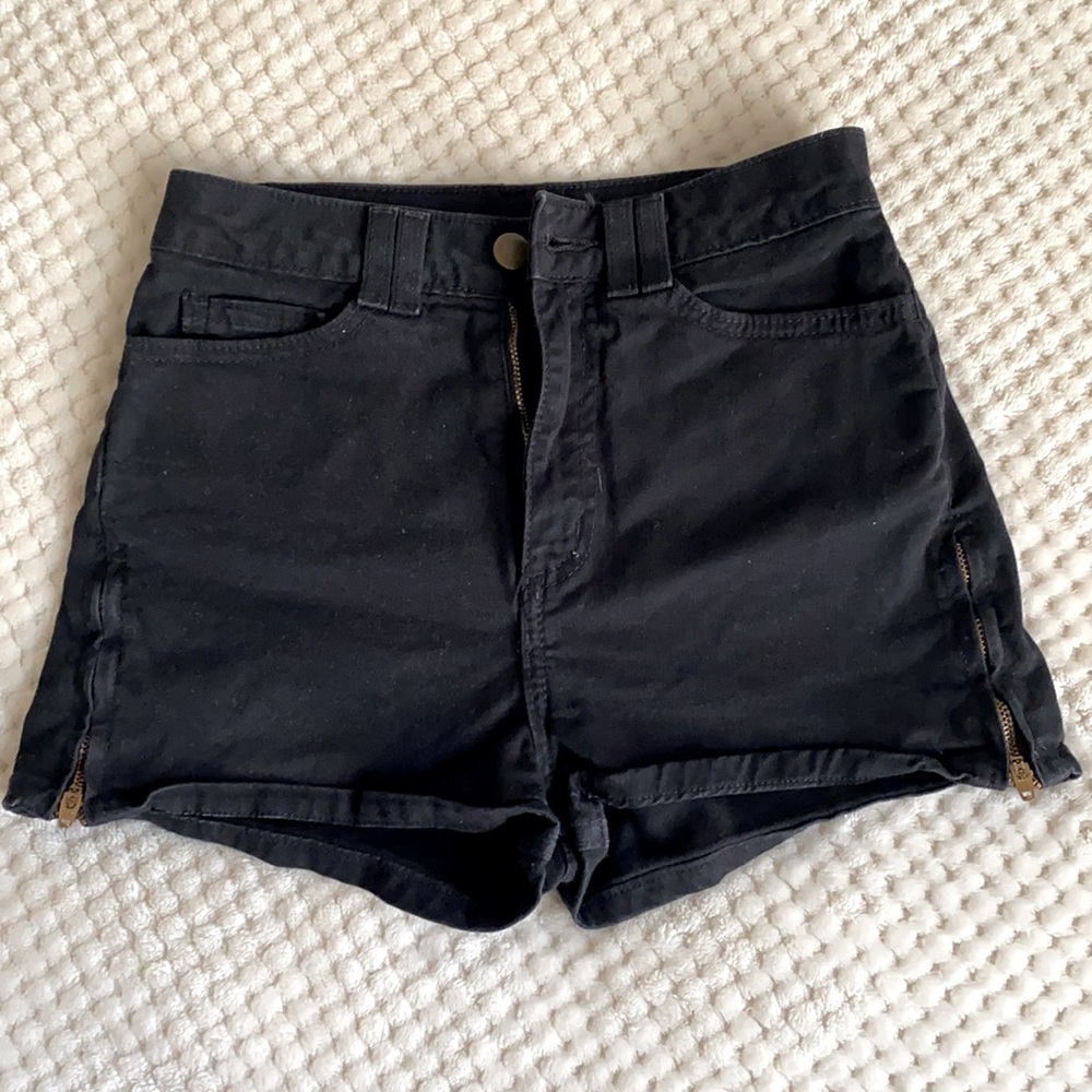 High-waisted American Apparel black shorts